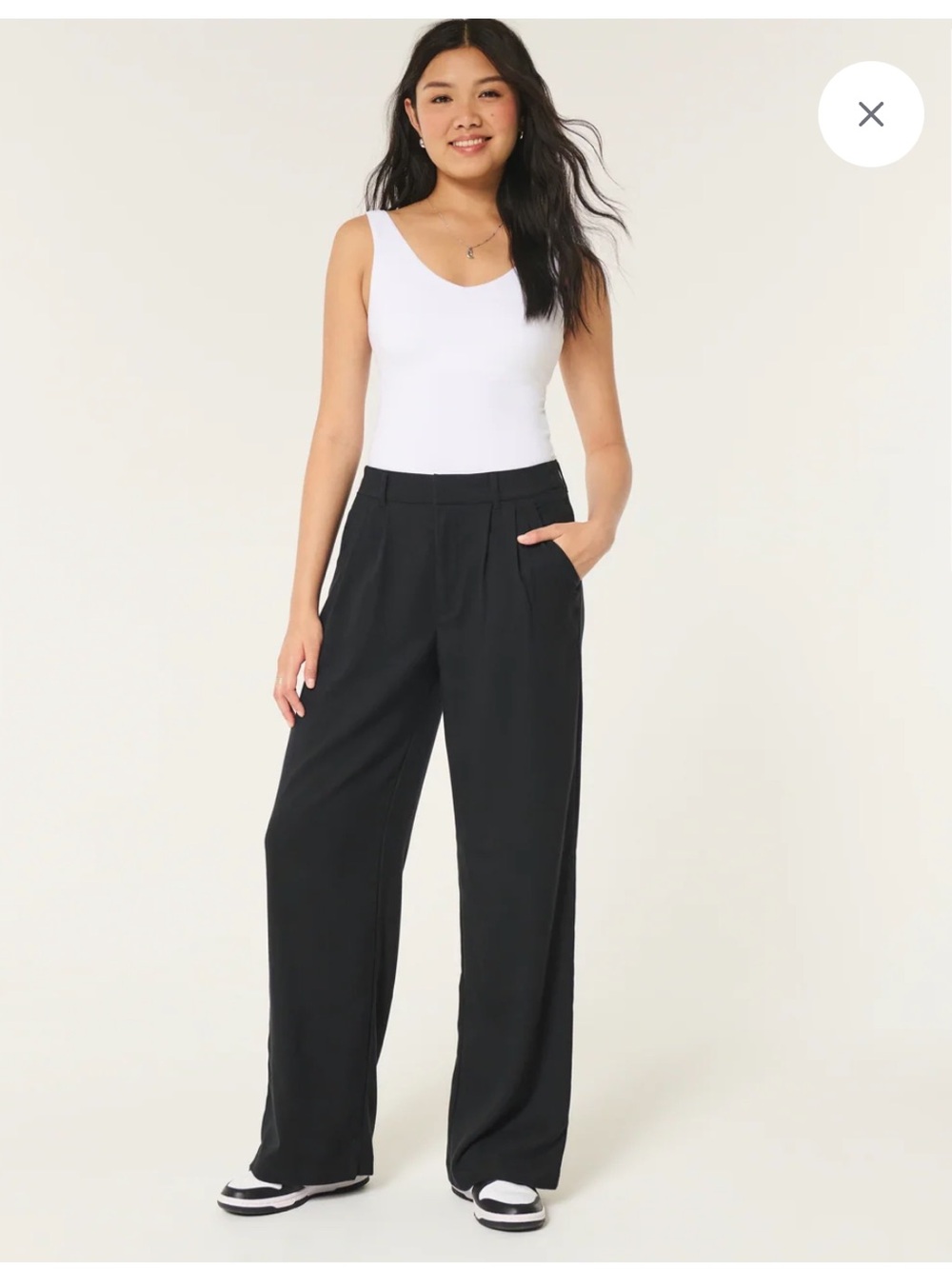 Hollister Black High-Rise Wide Leg Pants (L)